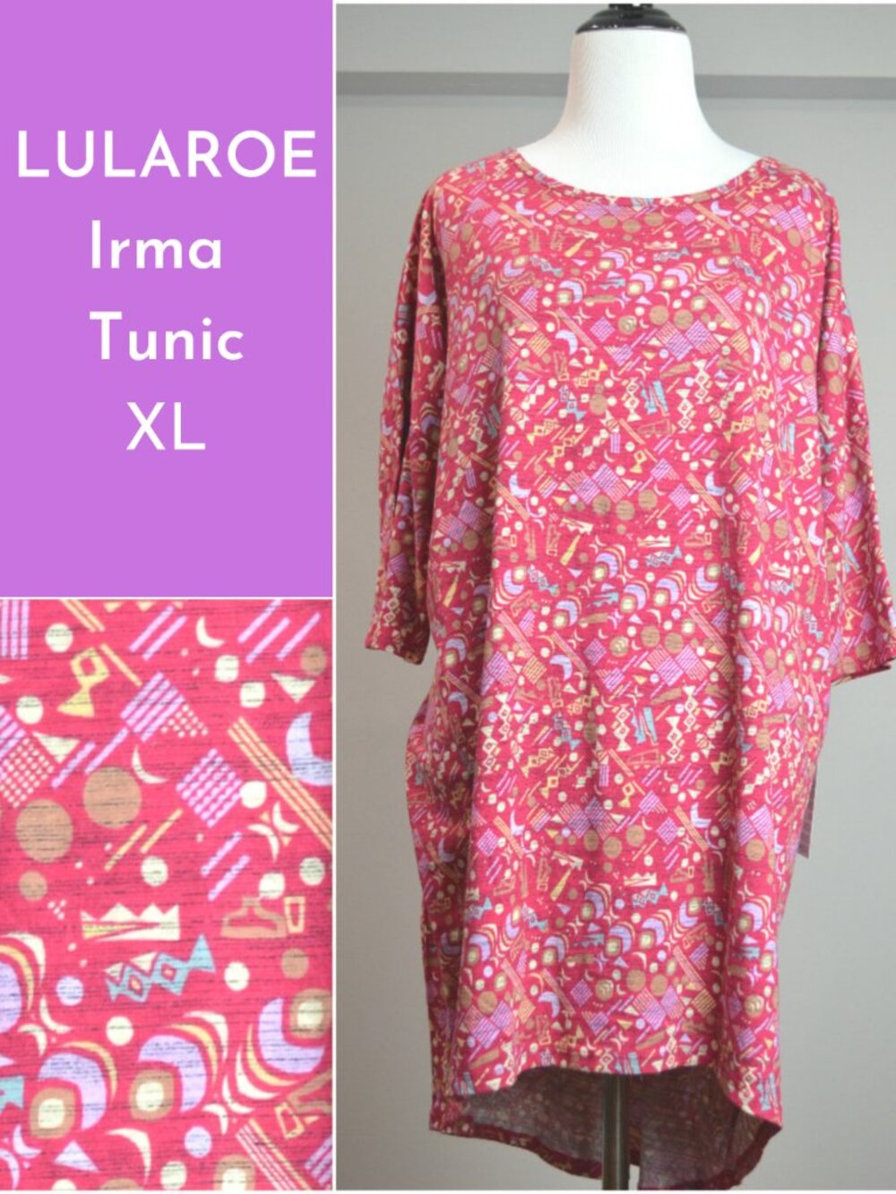 NWT XL Shape Print Irma Lularoe